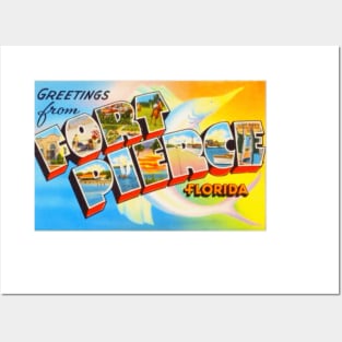 Greetings from Fort Pierce, Florida - Vintage Large Letter Postcard Posters and Art